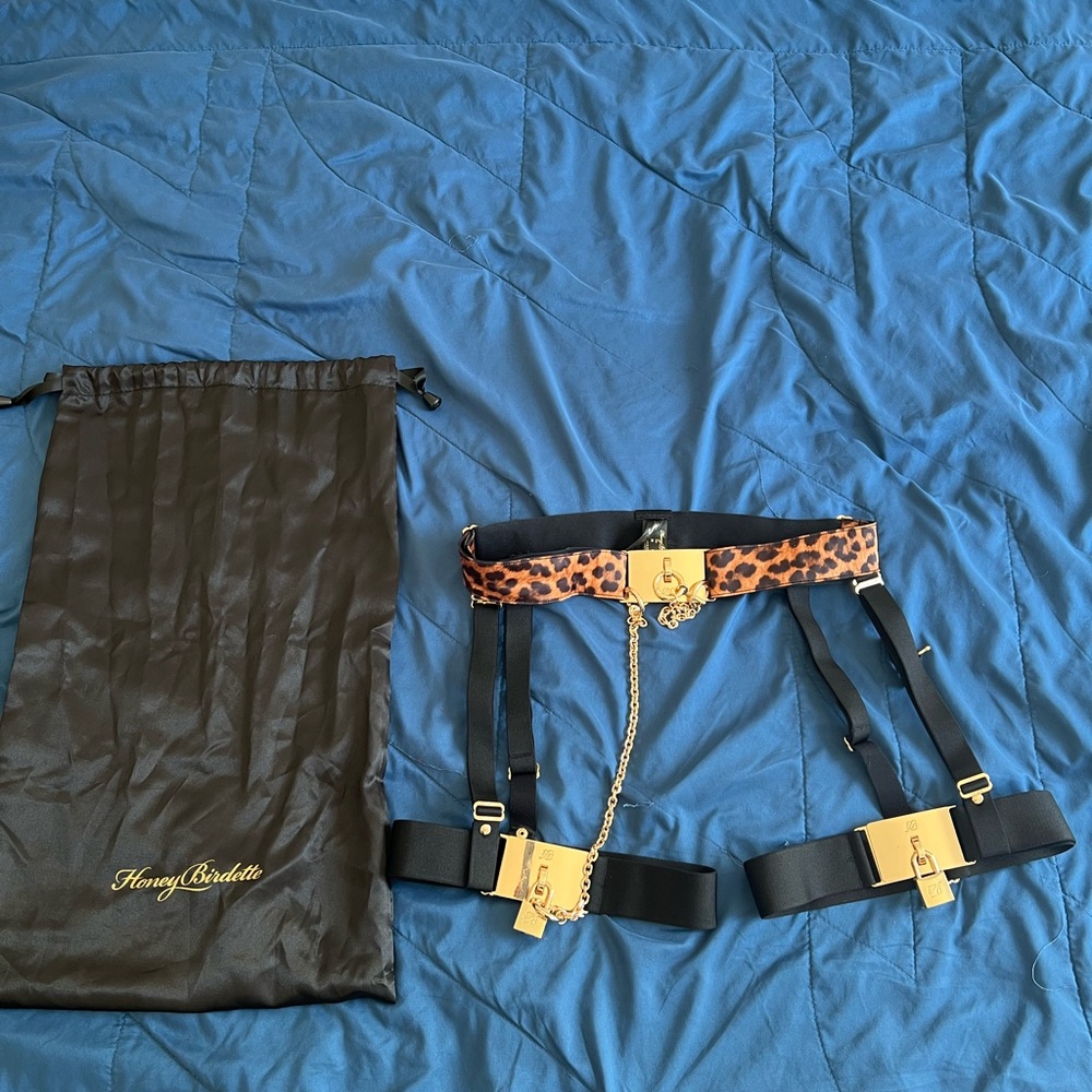 Honey Birdette Jaguar Chastity Garter (Suspender) Belt Medium